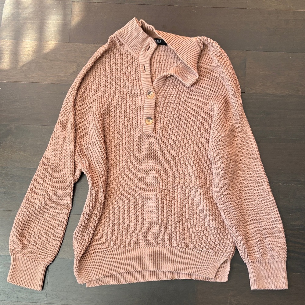 Able Women's Dusty Pink Turtleneck Sweater